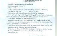 Thông báo: Thay đổi thời gian tổ chức đại hội đồng cổ đông thường niên năm 2016