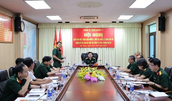 Đảng ủy Binh đoàn 11 kiểm tra nội dung theo Điểm 2, Điều 30, Điều lệ Đảng đối với Đảng ủy và cán bộ chủ trì Công ty CPXL Thành An 96